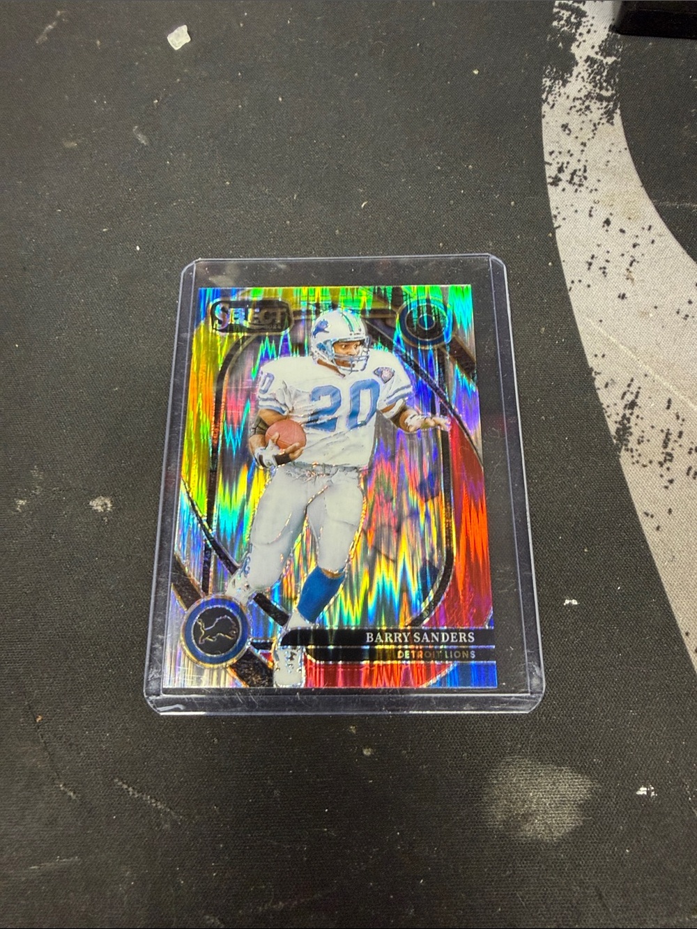 Barry Sanders Detroit Lions Holographic Football Card - Blue/White